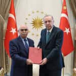 Cumhurbaşkanı Erdoğan, Anayasa Mahkemesi Başkanı Özkaya ile Cumhurbaşkanlığı Külliyesinde Görüştü