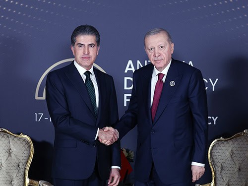 Cumhurbaşkanı Erdoğan, Neçirvan Barzani ile Antalya Diplomasi Forumu Kapsamında Bir Araya Geldi