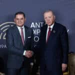 Erdoğan ve Libya Başbakanı Dibeybe Antalya Diplomasi Forumu'nda Görüştü