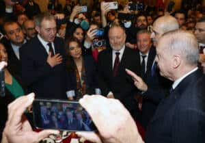 Cumhurbaşkanı Erdoğan, TBMM'nin 106. yıl töreninde siyasi liderlerle temaslarda bulundu