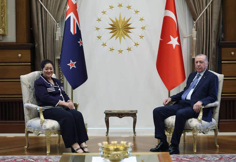 Cumhurbaşkanı Erdoğan, Yeni Zelanda Genel Valisi Kiro ile Cumhurbaşkanlığı Külliyesinde Bir Araya Geldi